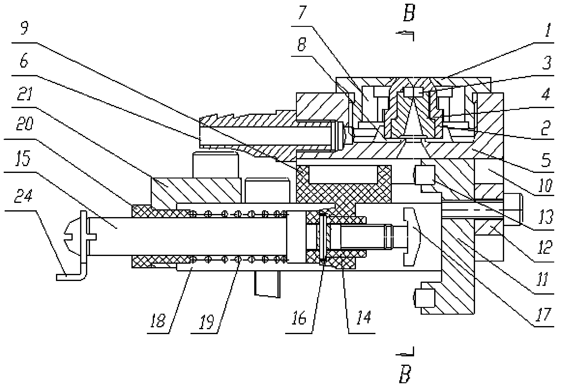 Wire nozzle device for numerical control wire cut electric discharge machine