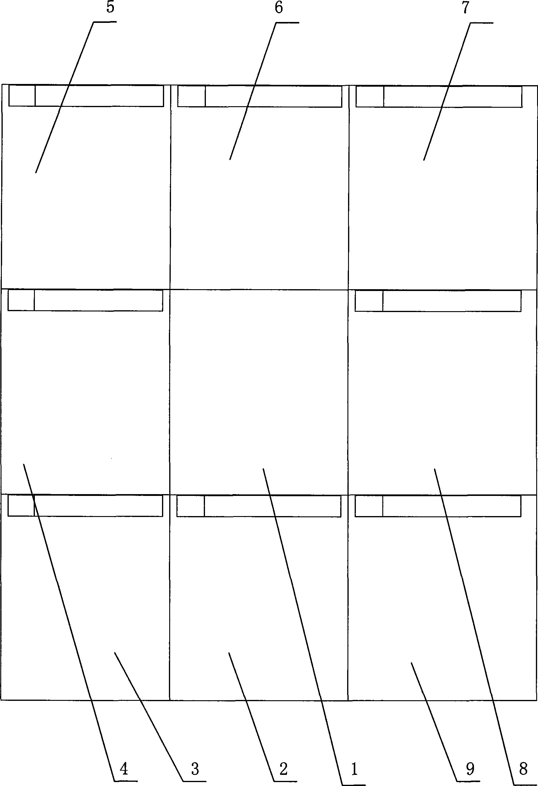 Composition style practicing template of nine-check