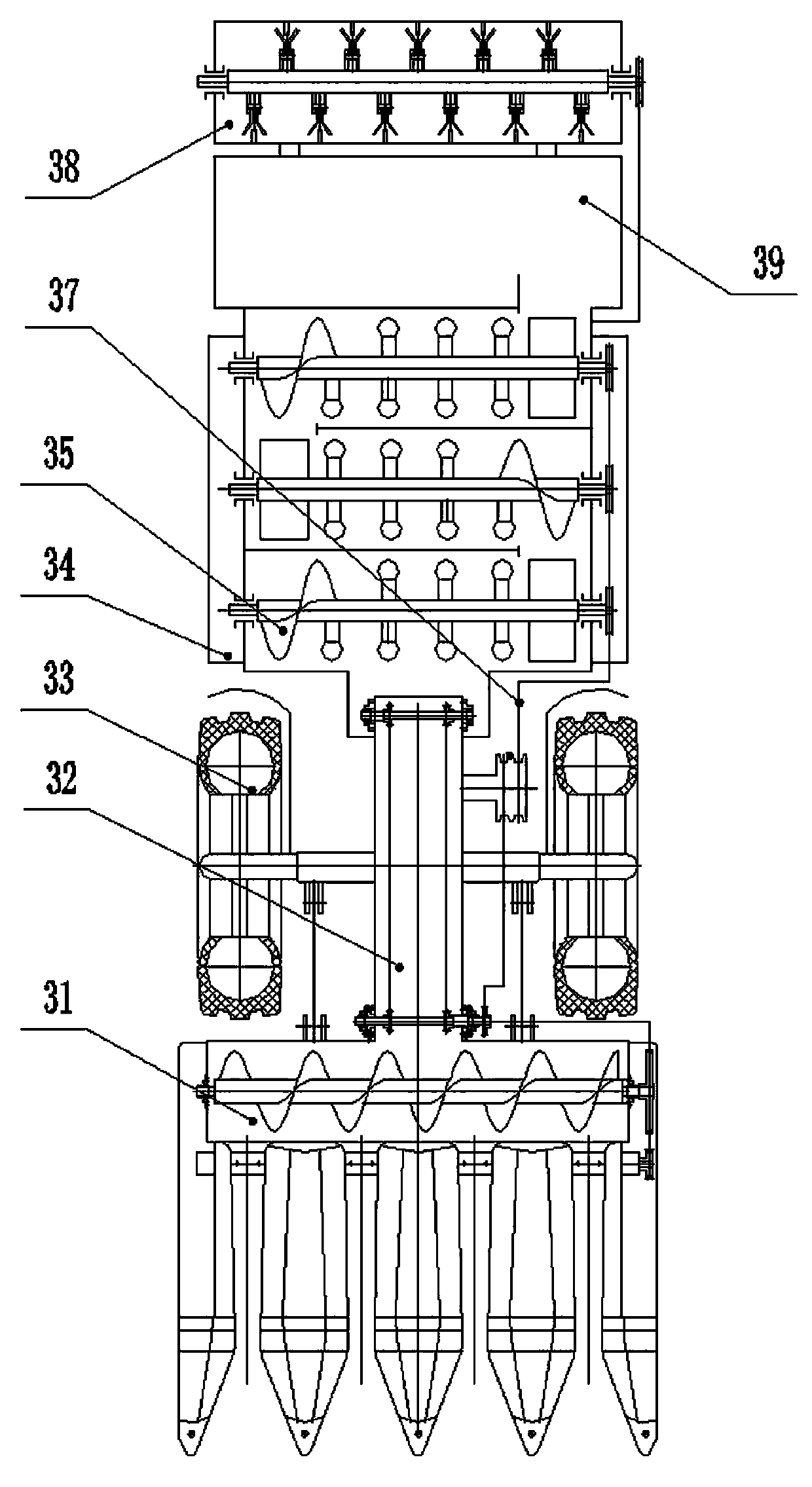 Novel grain corn combine harvester