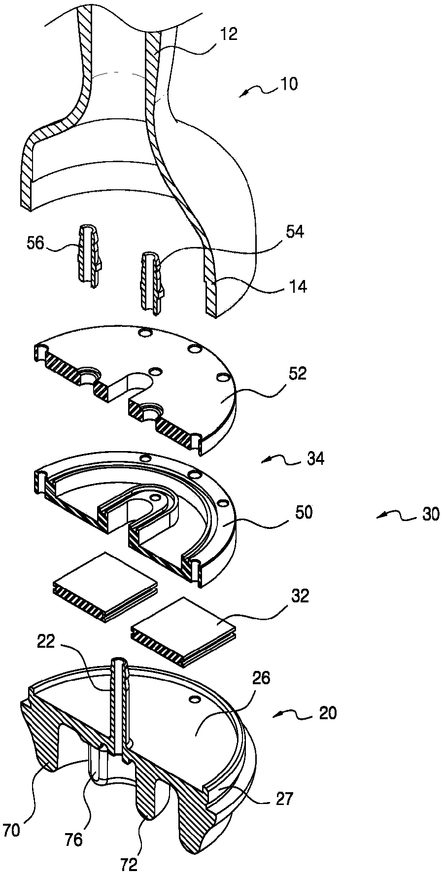 Massaging device, provided with cooling and heating system, for treating muscle pain and inflammation