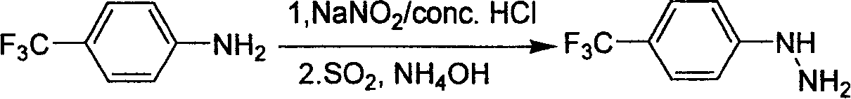 Industrial synthesis method for 4-trifluoromethylphenylhydrazine Hydrochloride