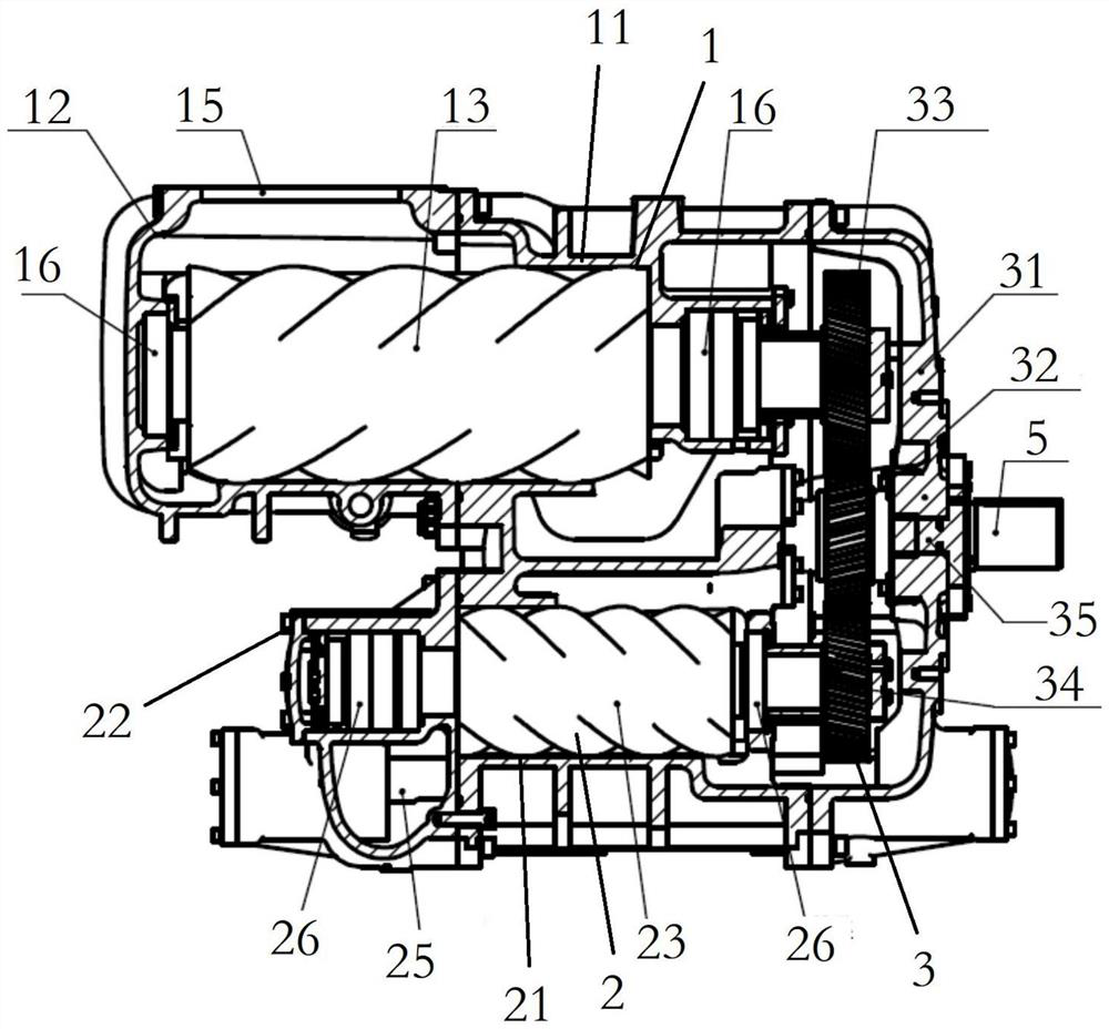 Two-stage screw compressor