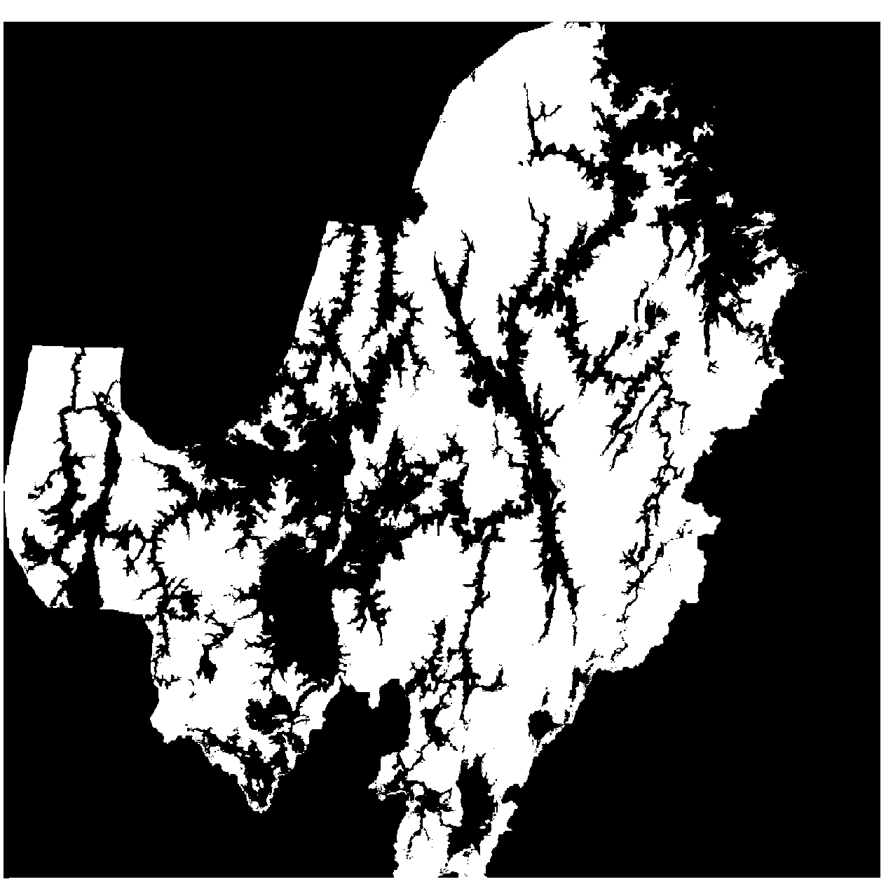 High-precision riverway flood inundated area generation method for mass DEM (Digital Elevation Model) data