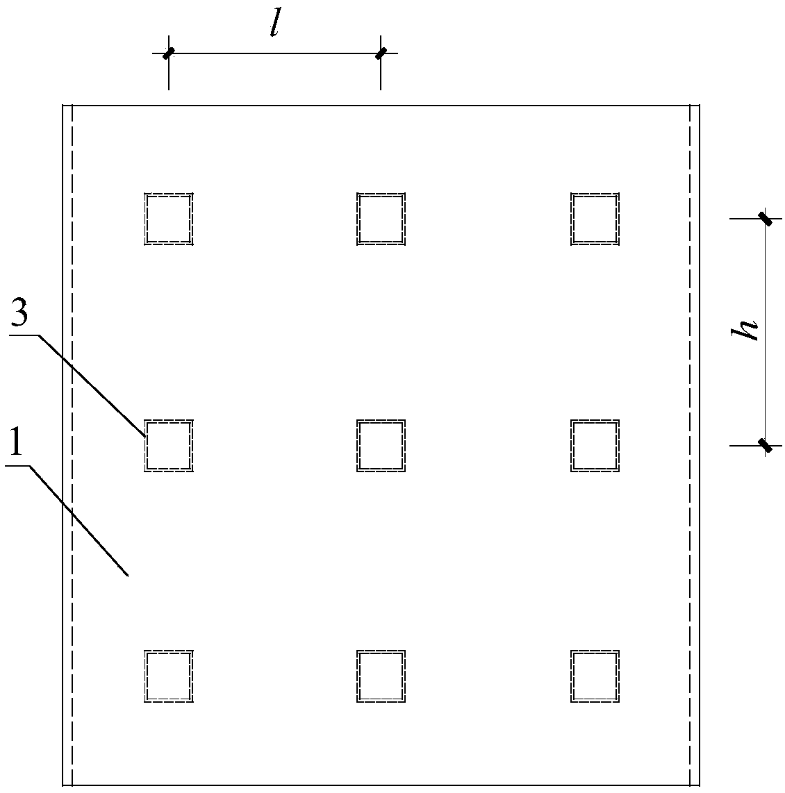 Square pipe supporting steel plate bunker and manufacturing method