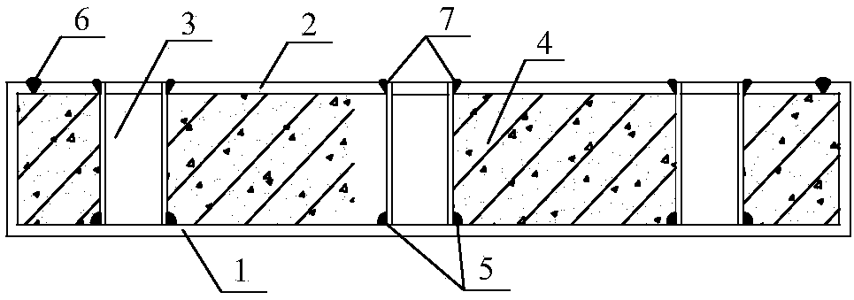 Square pipe supporting steel plate bunker and manufacturing method