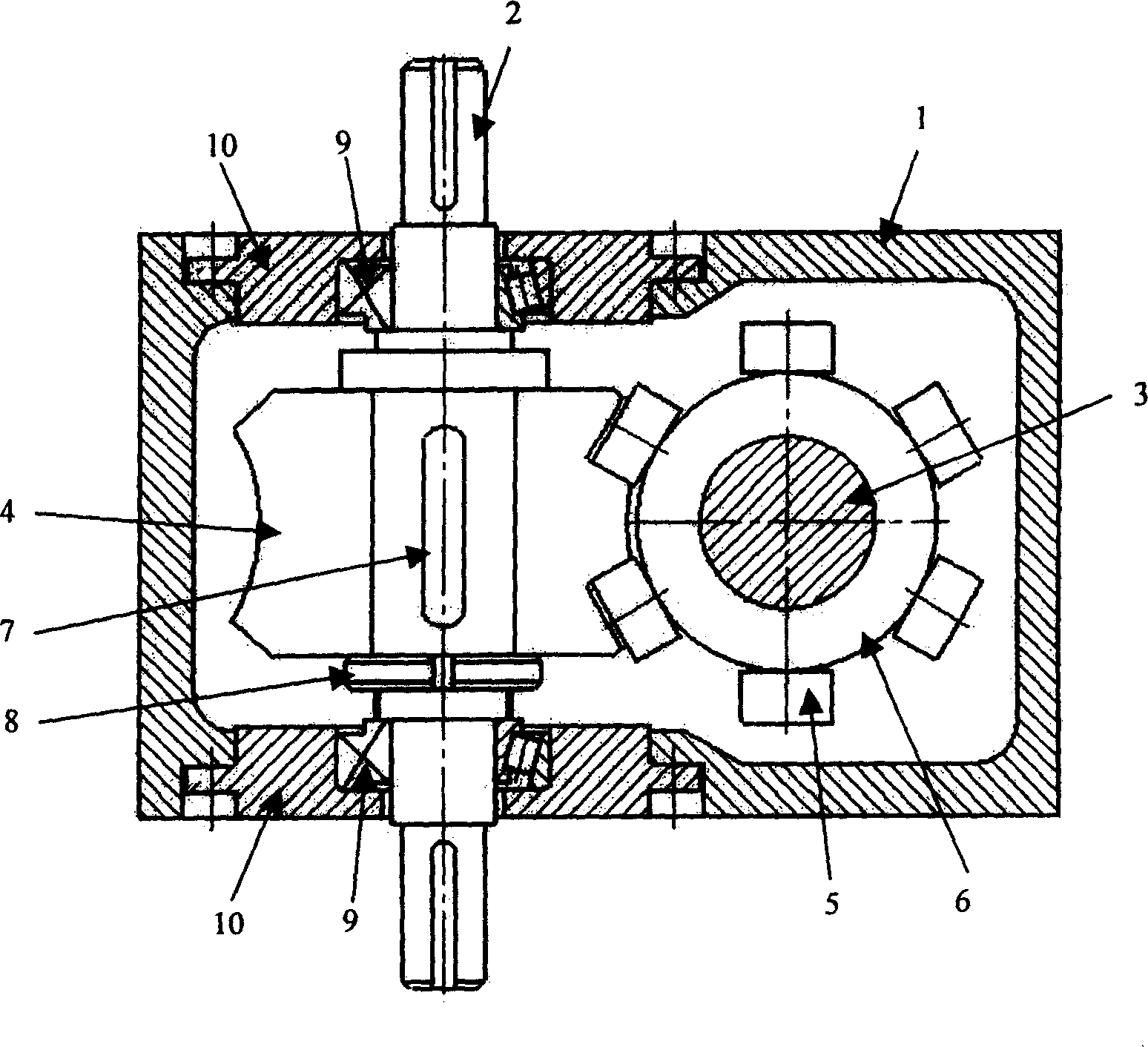 One division cam mechanism with cambered surface