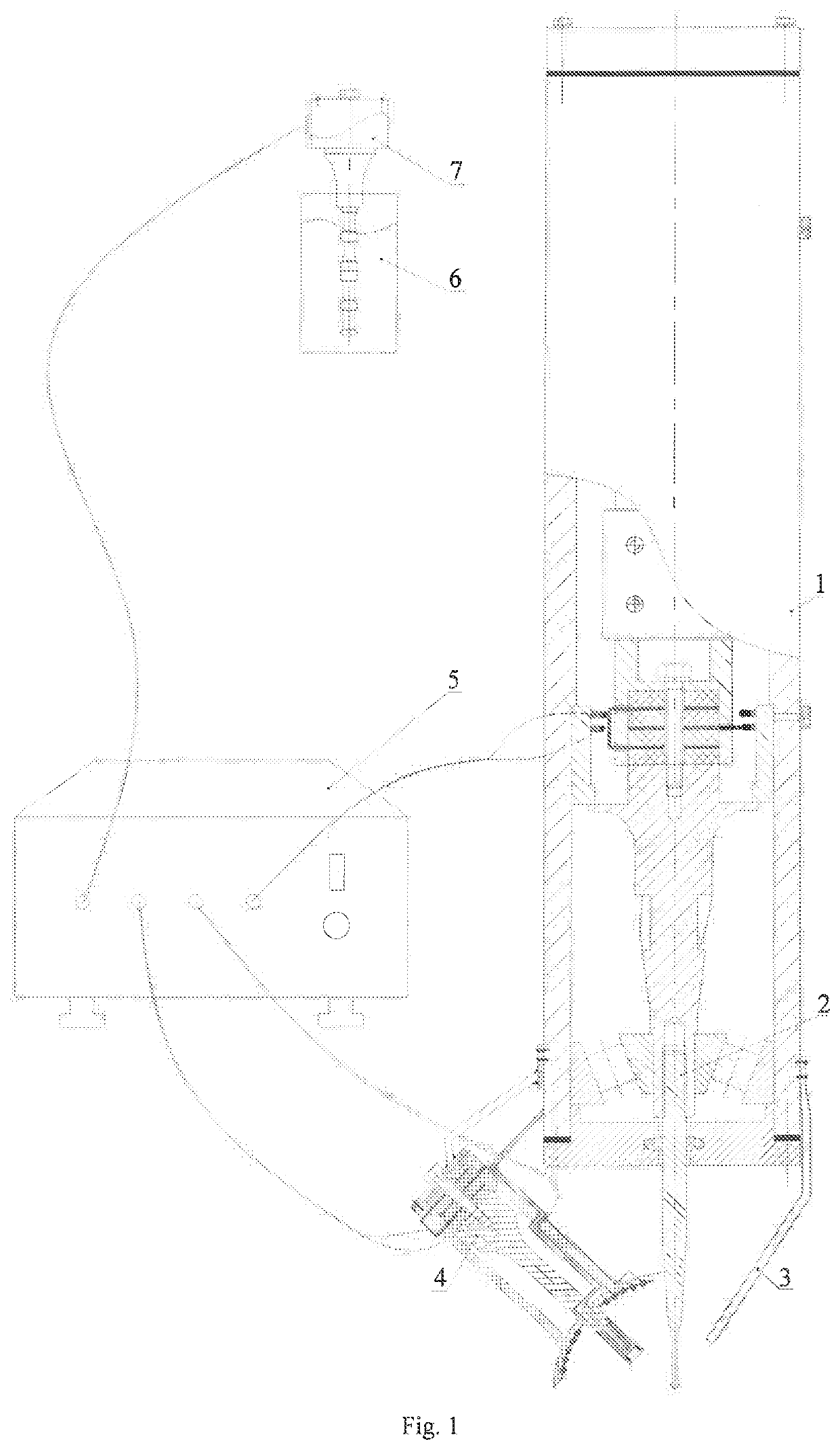 Neurosurgical ultrasonic focusing assisted three-stage atomization cooling and postoperative wound film forming device