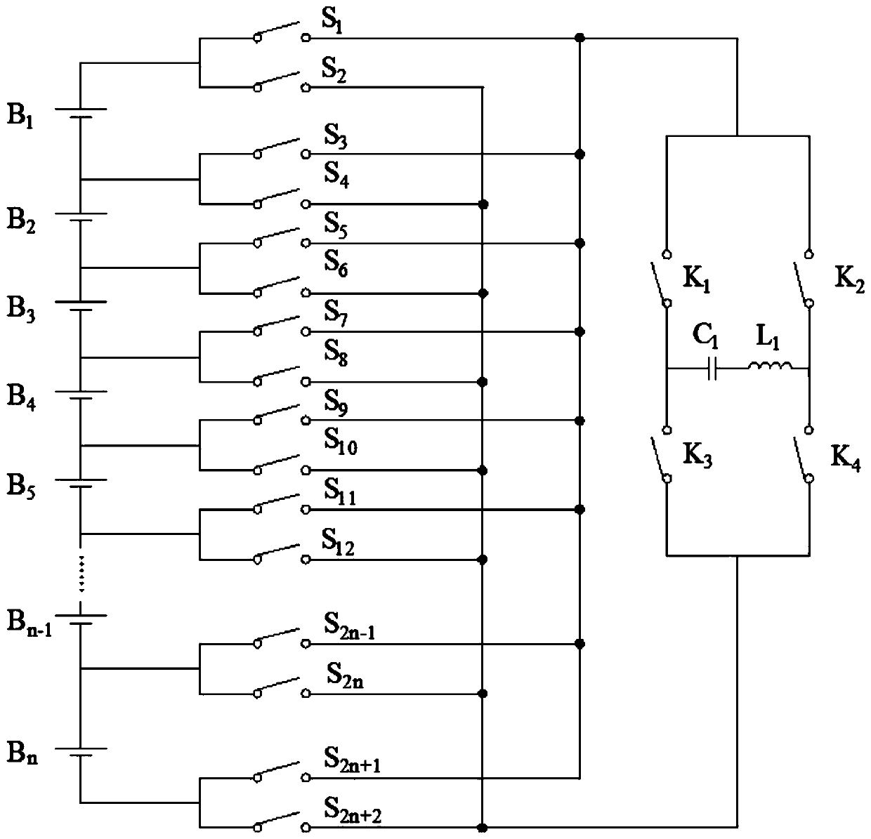 A voltage equalization circuit of a series battery pack and its working method