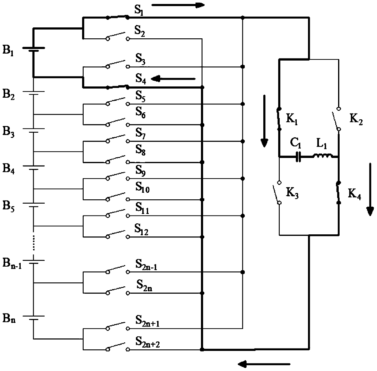 A voltage equalization circuit of a series battery pack and its working method