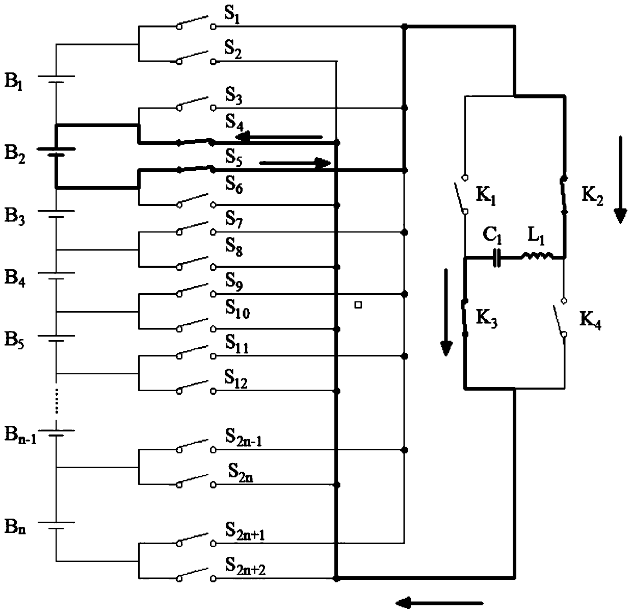 A voltage equalization circuit of a series battery pack and its working method