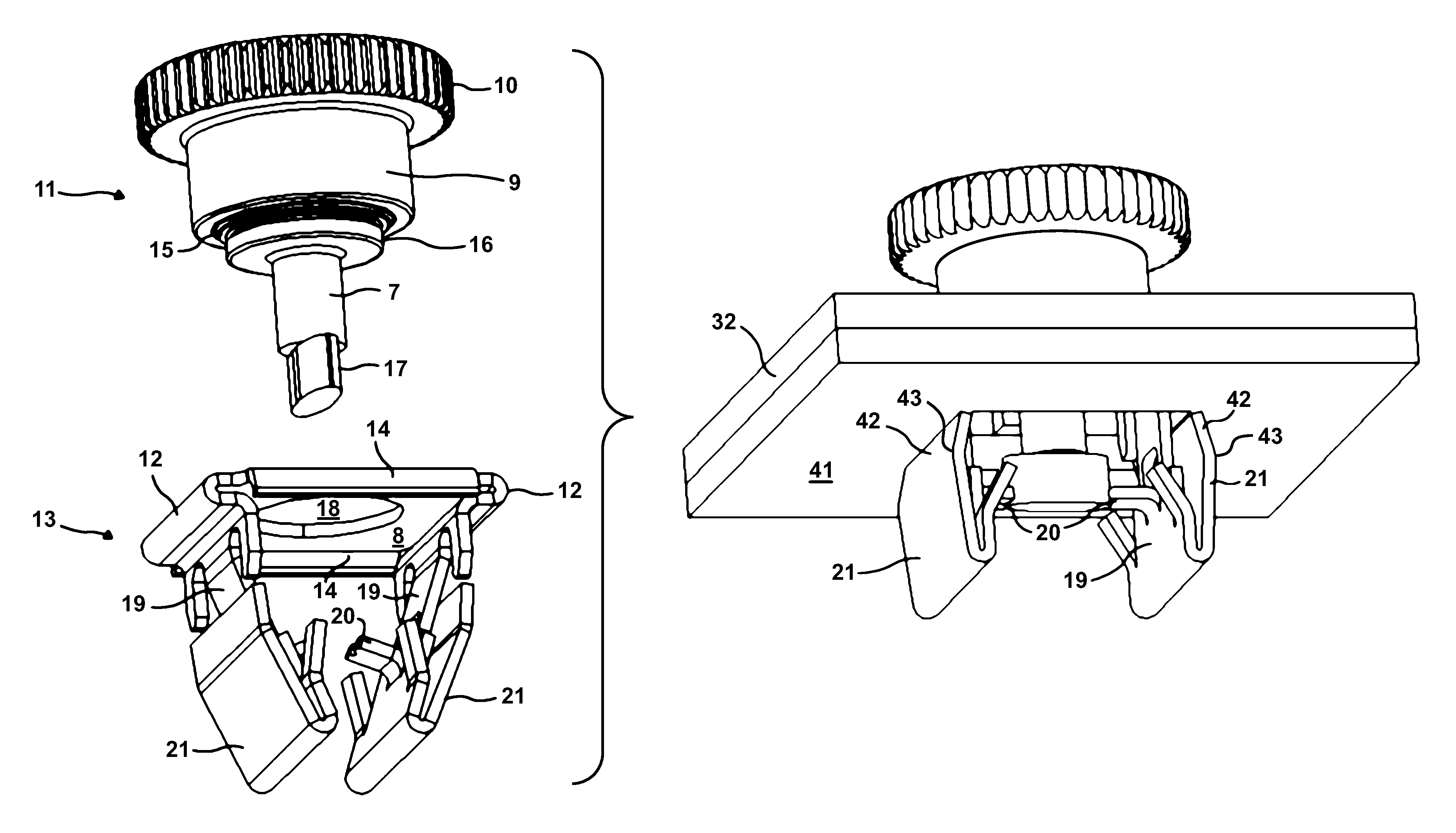 Quick acting panel fastener