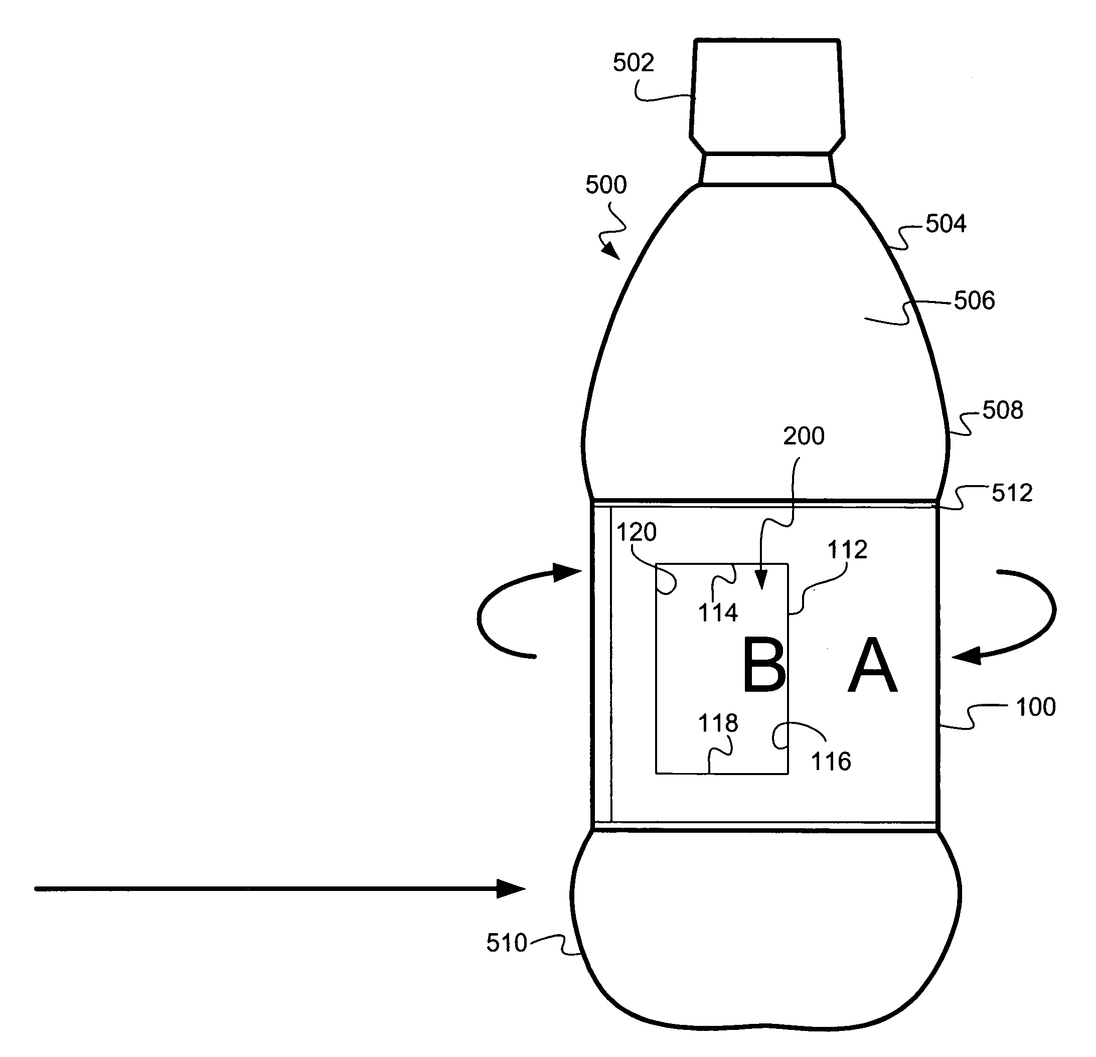 Rotatable label system and method