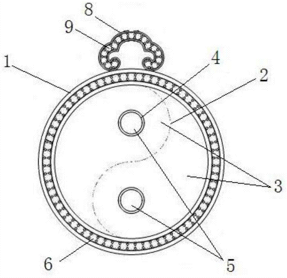 Tai chi pedant and preparation technology thereof