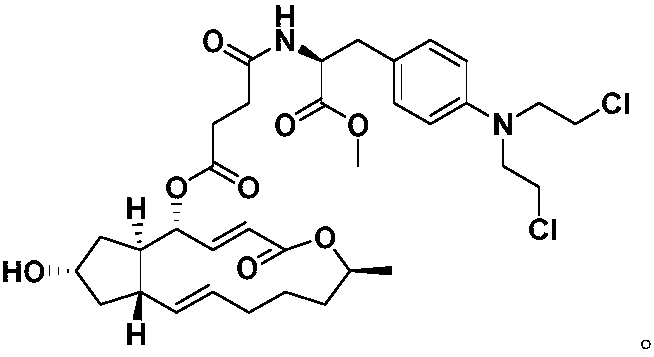 Brefeldin A derivative with melphalan-based chlormethine linked at site 4, preparation method and uses thereof