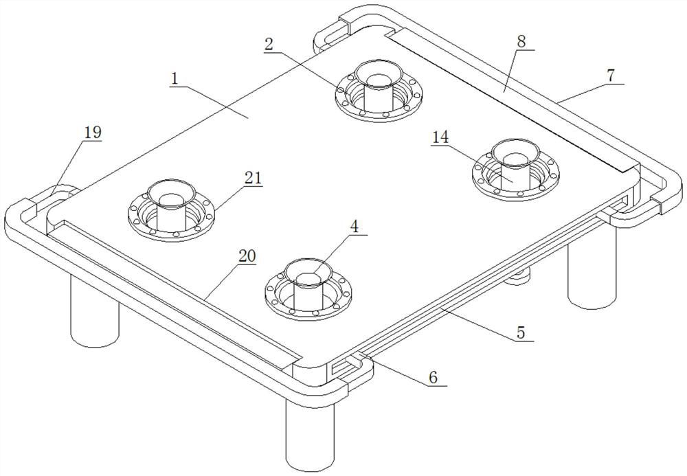 Glass processing fixing device