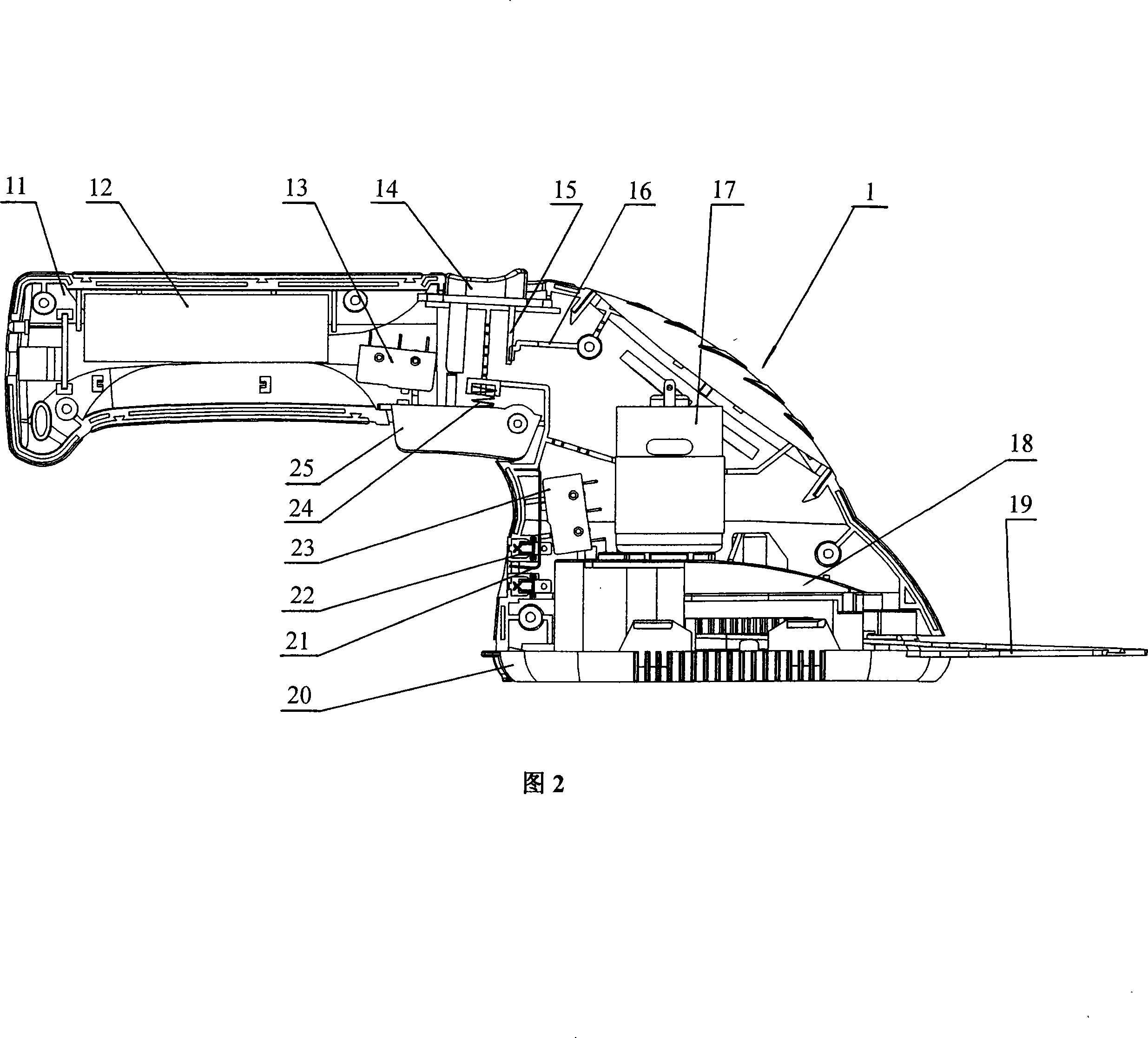 Grass-mowing pruning shear