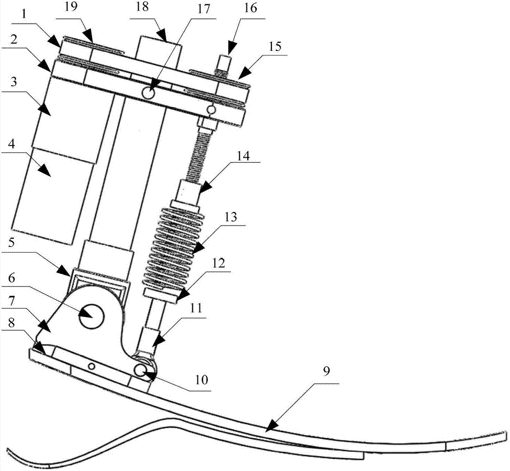 Active-passive type ankle joint prosthesis and movement mode thereof