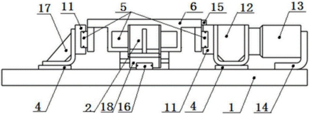 High-accuracy symmetrical parallel servo platform adopting linear drive and realizing movement decoupling