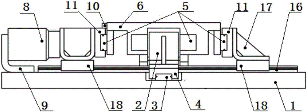 High-accuracy symmetrical parallel servo platform adopting linear drive and realizing movement decoupling