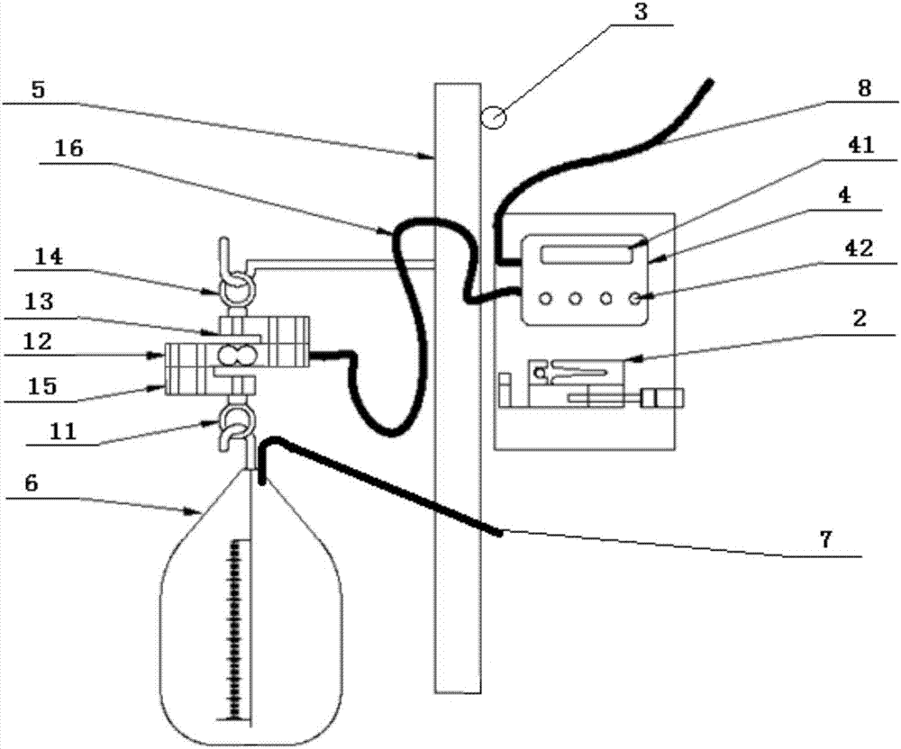 Flow-limiting alarming device for drainage bag