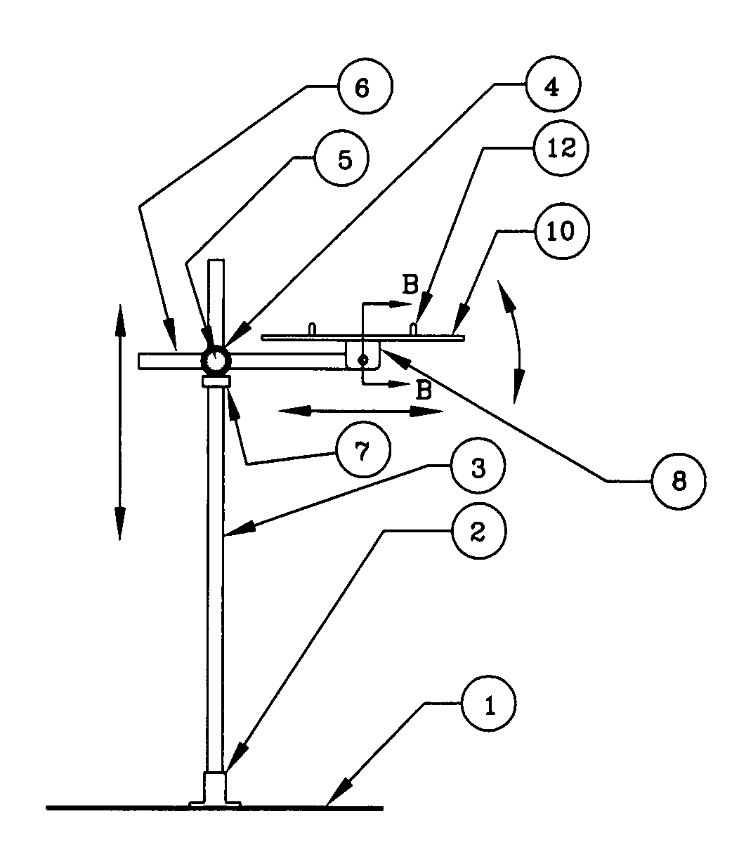 Free standing or vehicle mounted 6-axis positionable tray, positionable shelf, cup-holder, stanchion apparatus and related systems