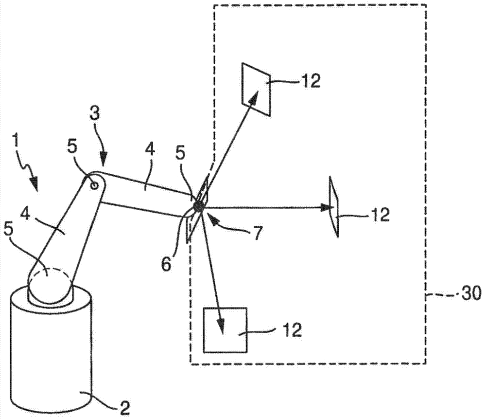 Method for in-line calibration of an industrial robot, calibration system for performing such a method and industrial robot comprising such a calibration system