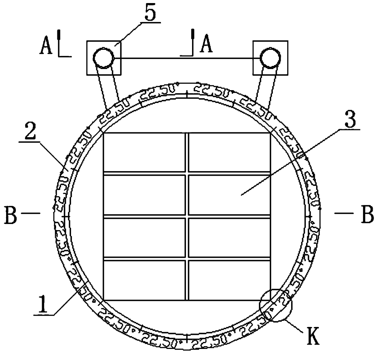 Construction tool for building of rotating brick columns, and method thereof