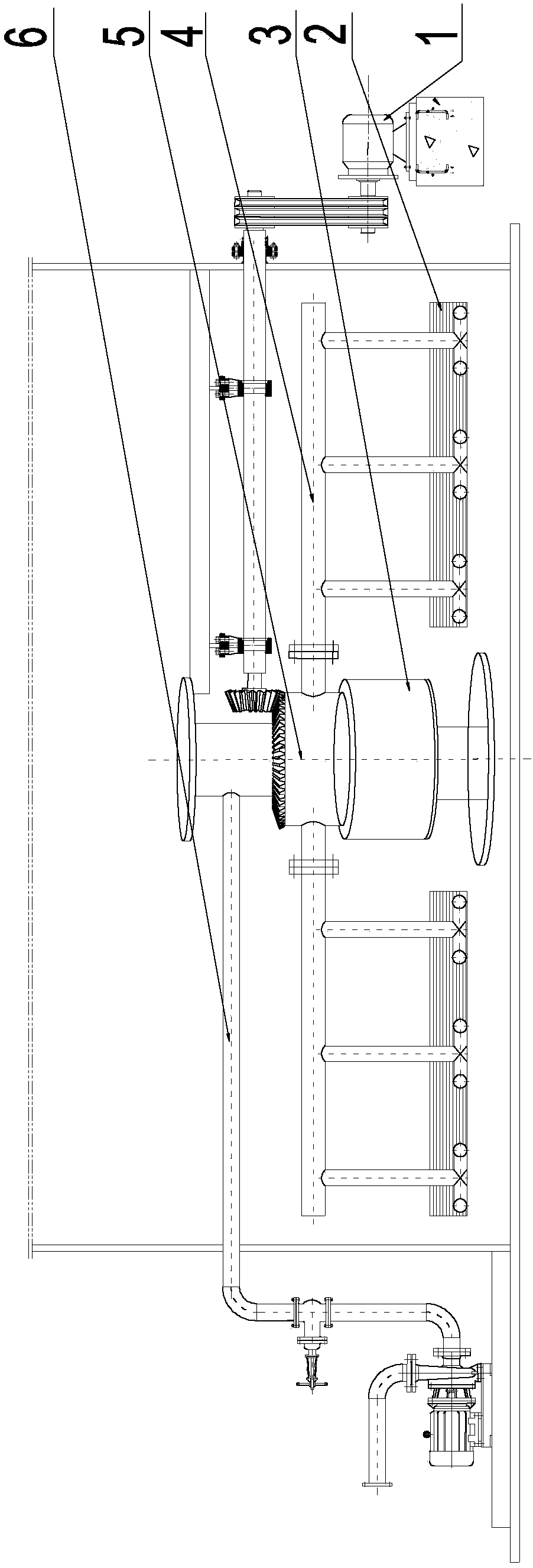 A sediment discharge device used in oil field sewage settling tank