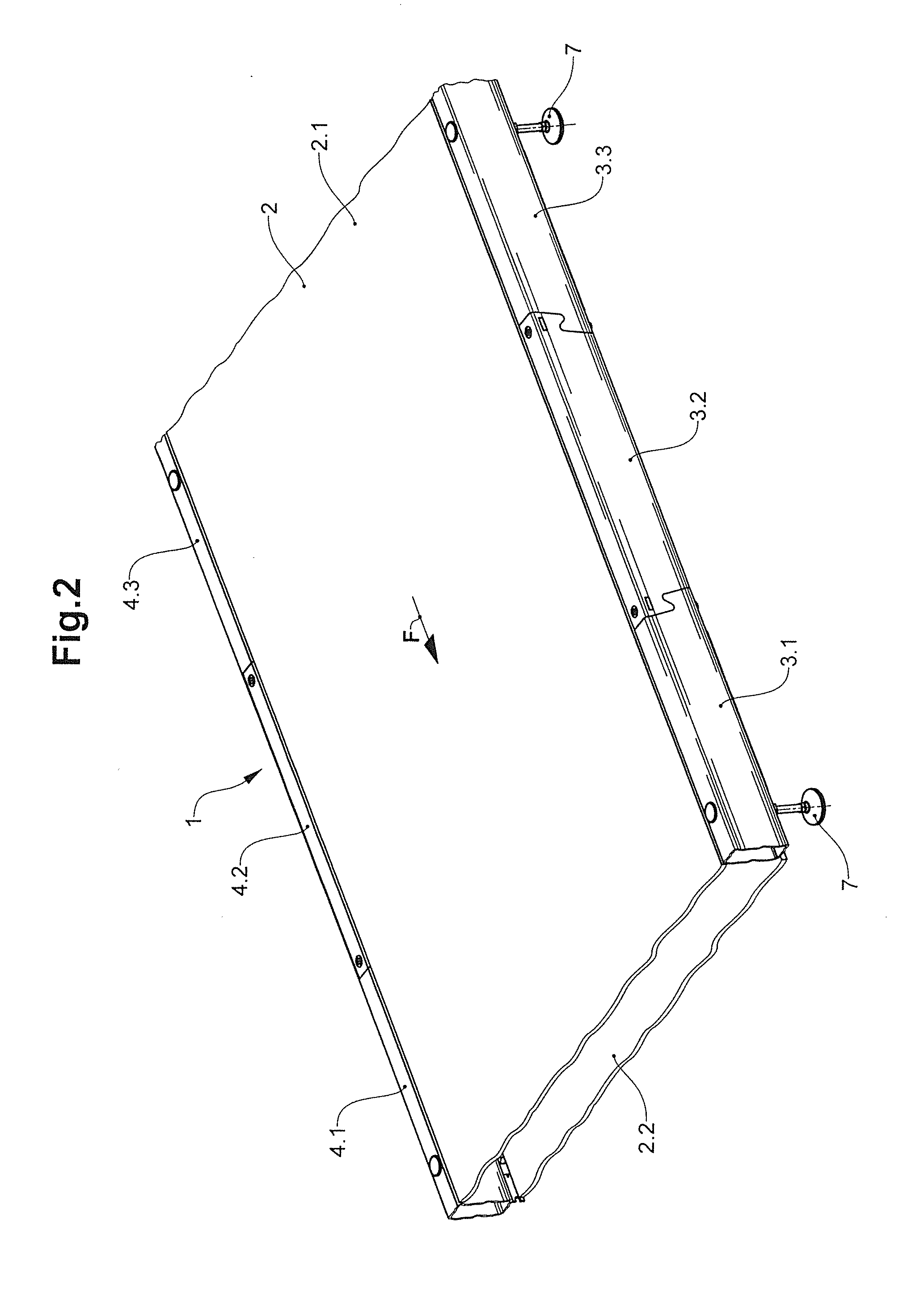 Conveying device with an extensively extended conveying element