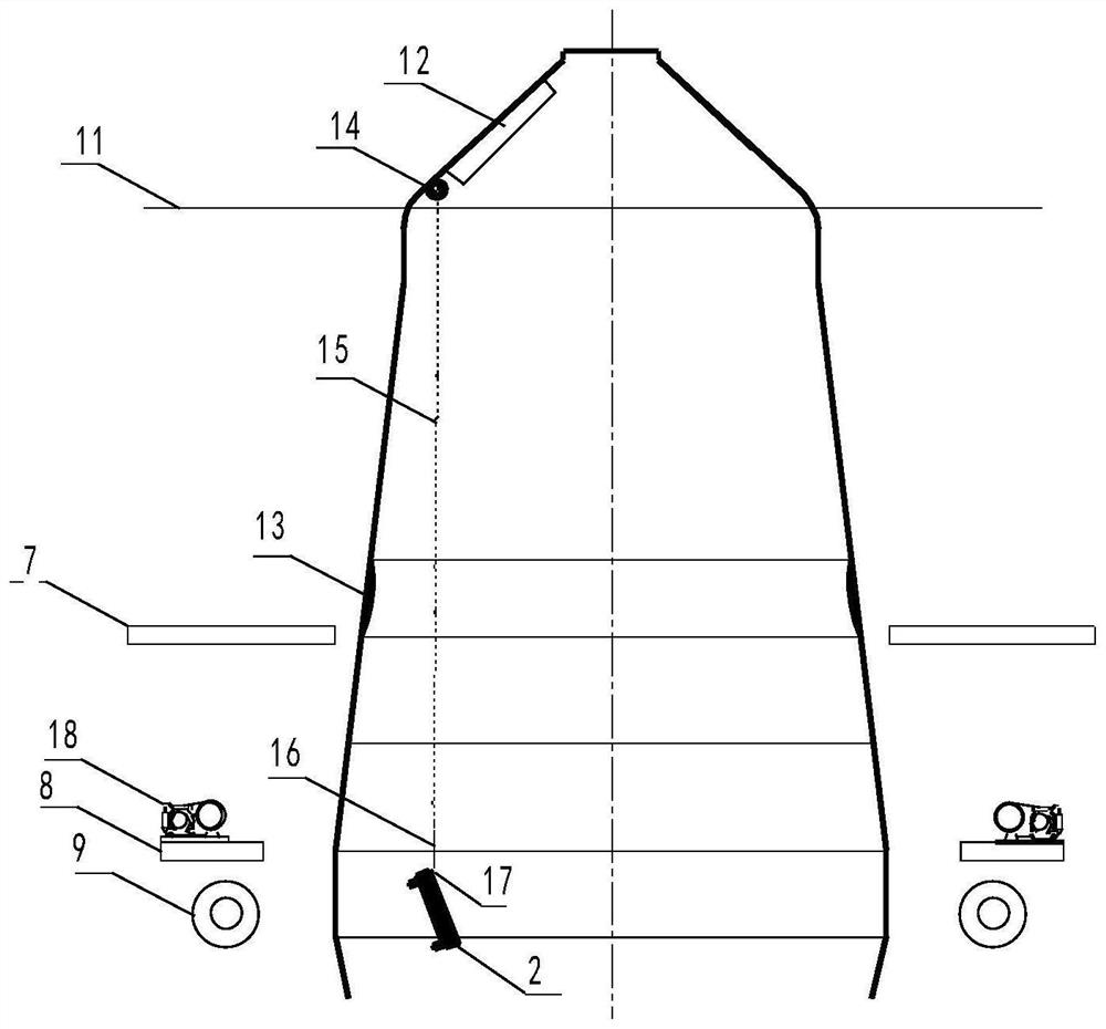 Method for replacing whole circle of blast furnace copper cooling wall without entering people