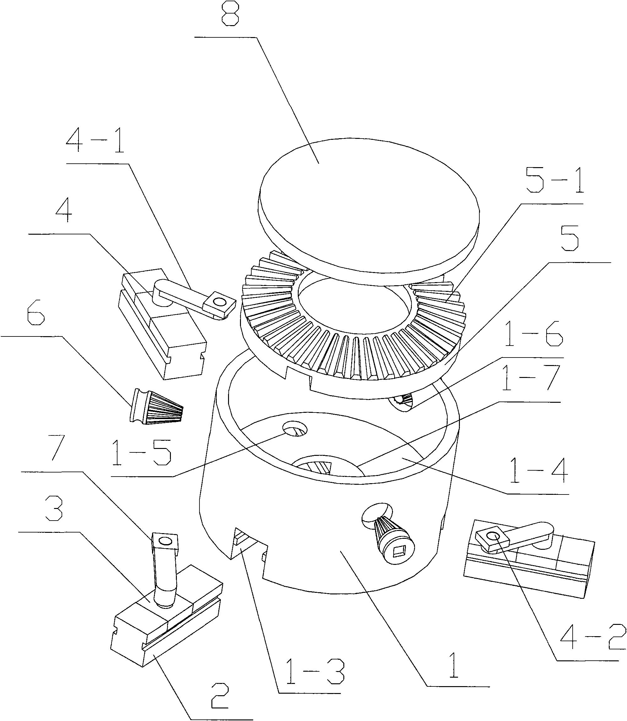 Cam type centering clamping chuck