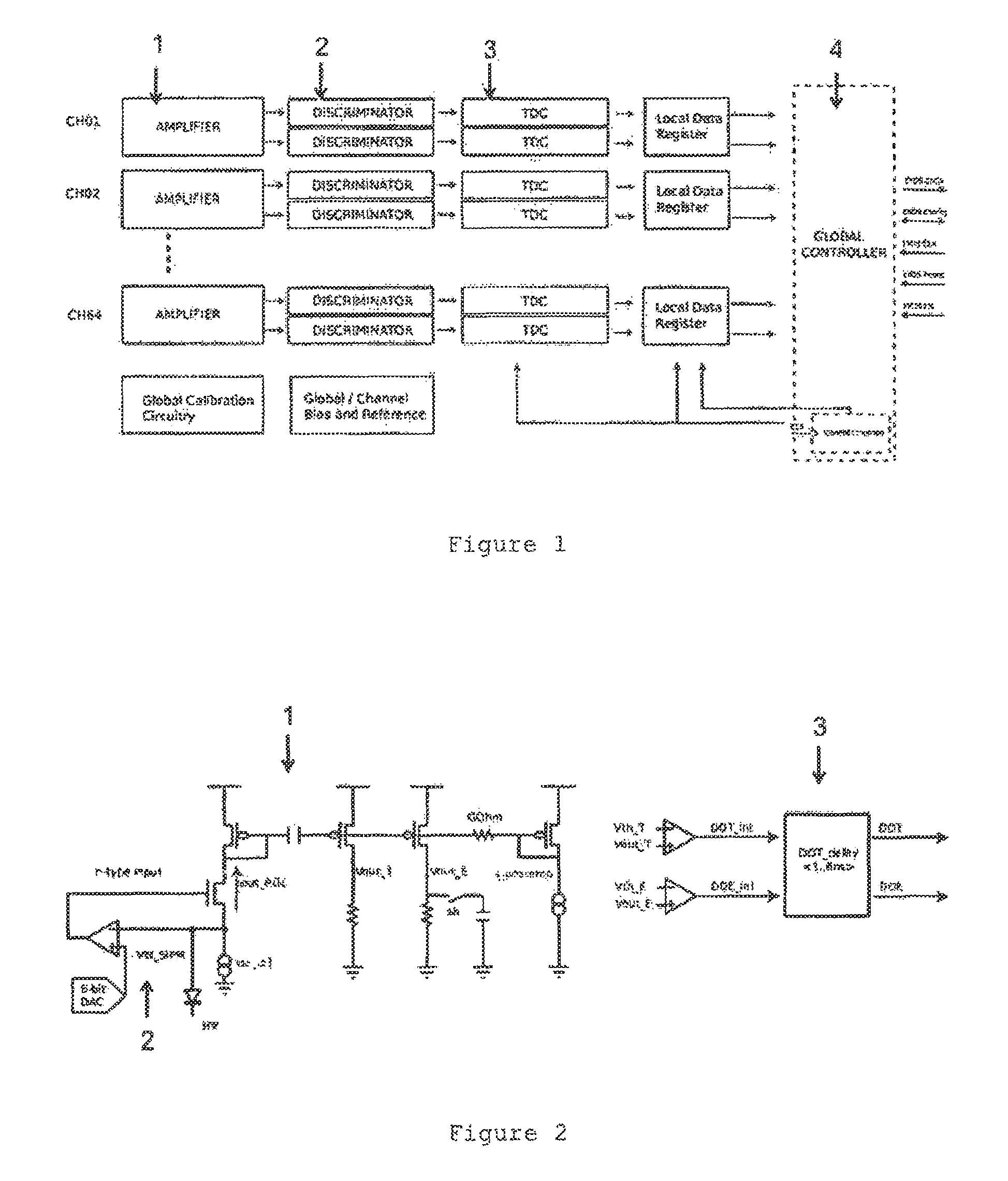 Reading device and method for measuring energy and flight time using silicon photomultipliers