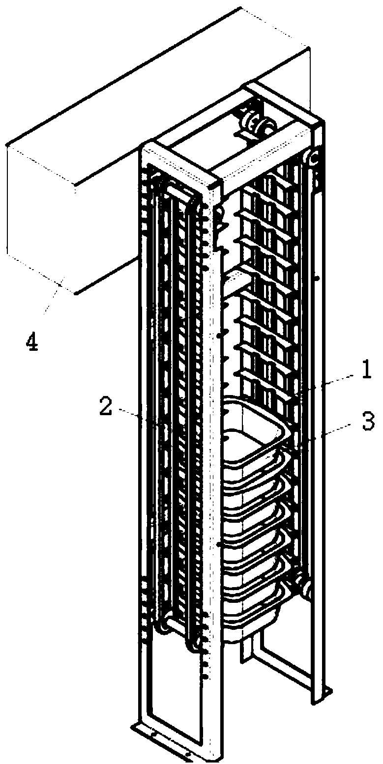 Bowl storing and conveying mechanism of rive snails rice noodle vending machine