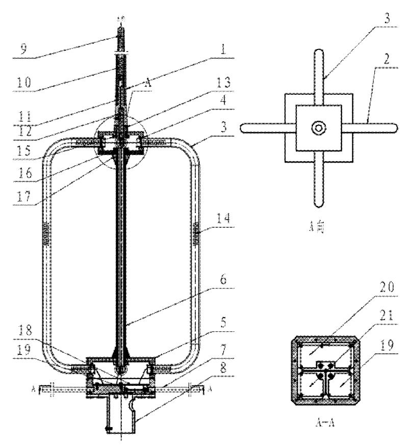 Three-channel integrated short-wave receiving antenna