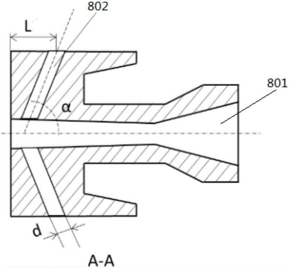 Atmospheric supersonic-speed plasma spraying device capable of forming shielding gas hood