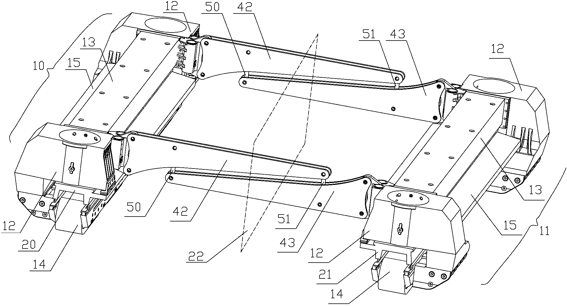 Anti-rolling decoupling mechanism of magnetic levitation vehicle walking unit