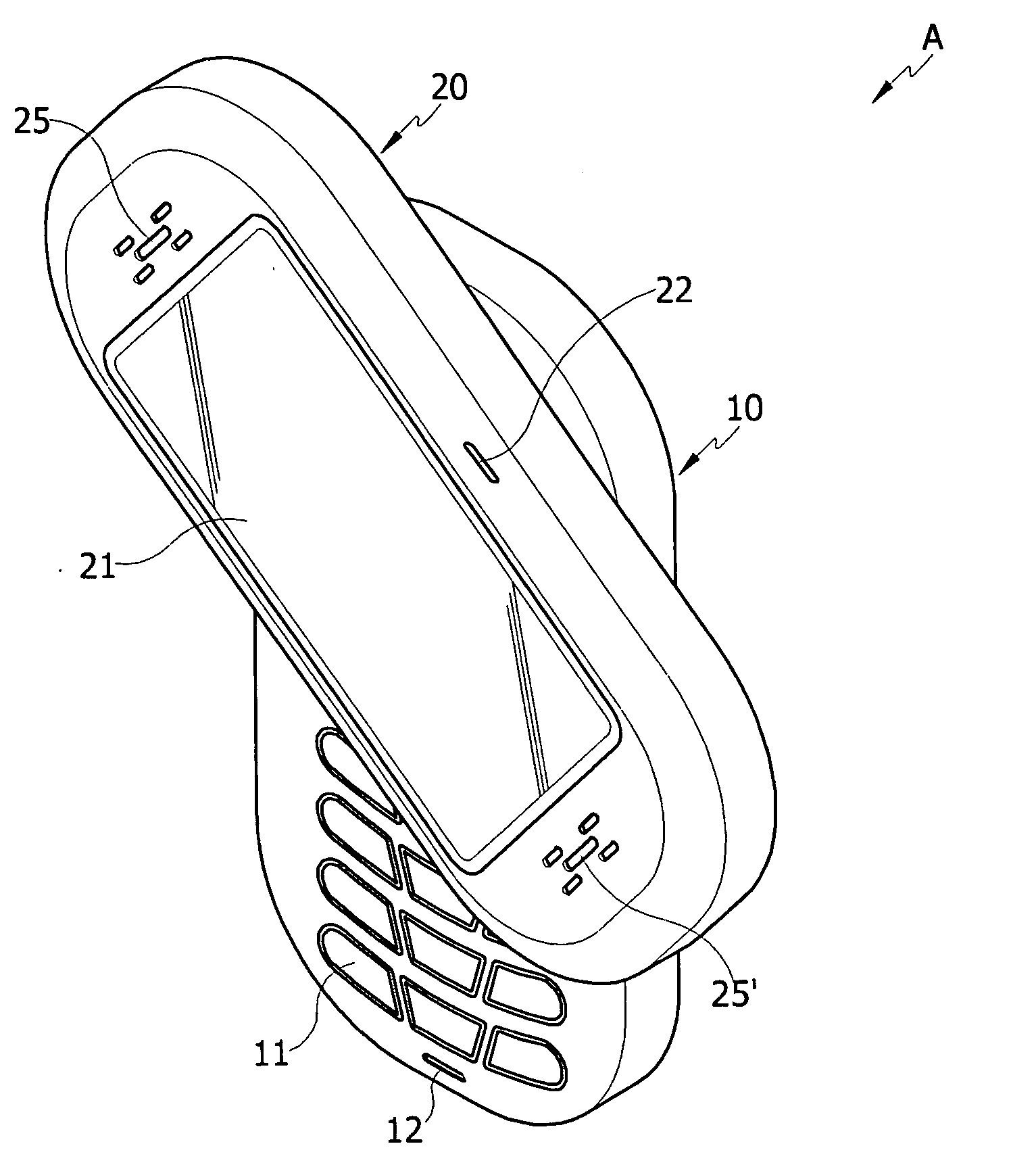 Rotating slide-type mobile communication terminal