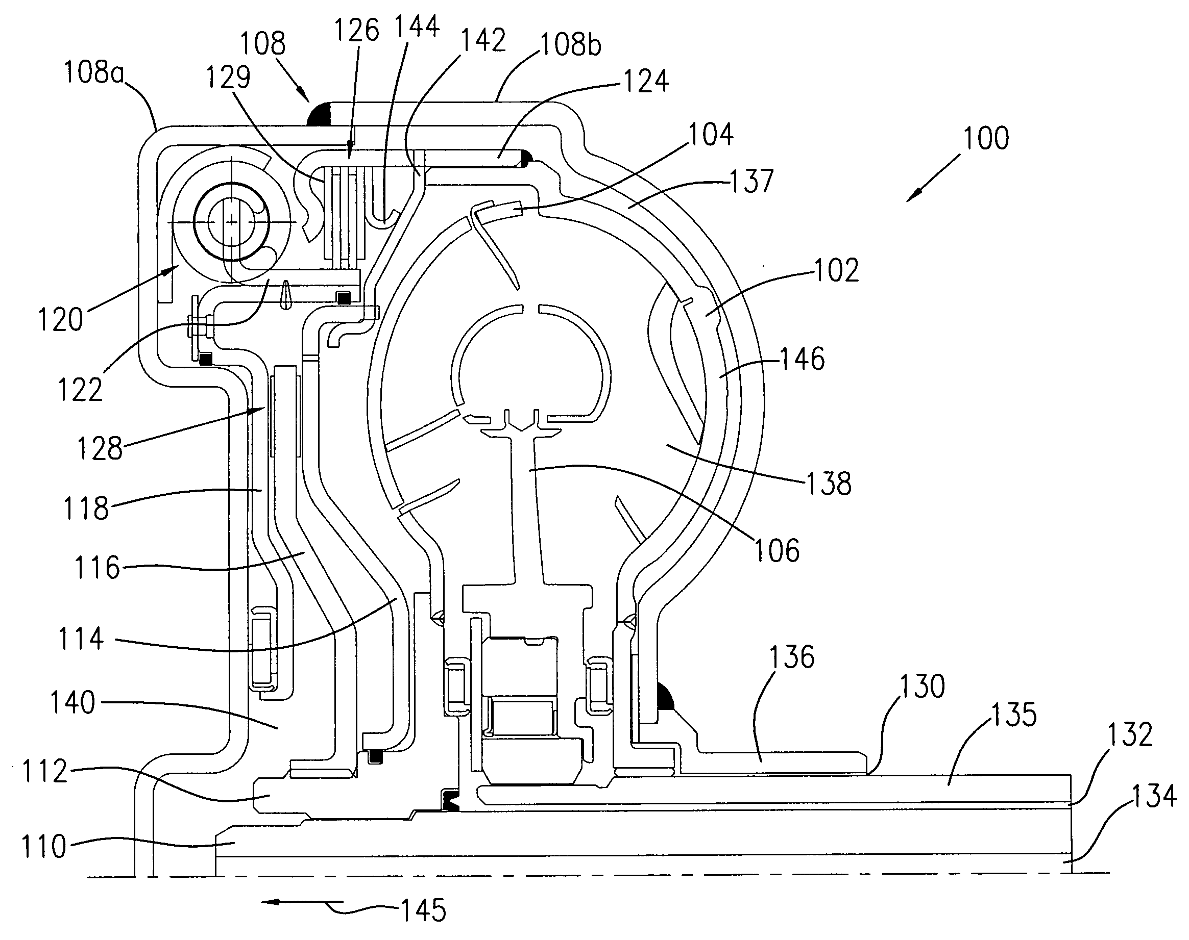 Normally closed three pass multi-function torque converter