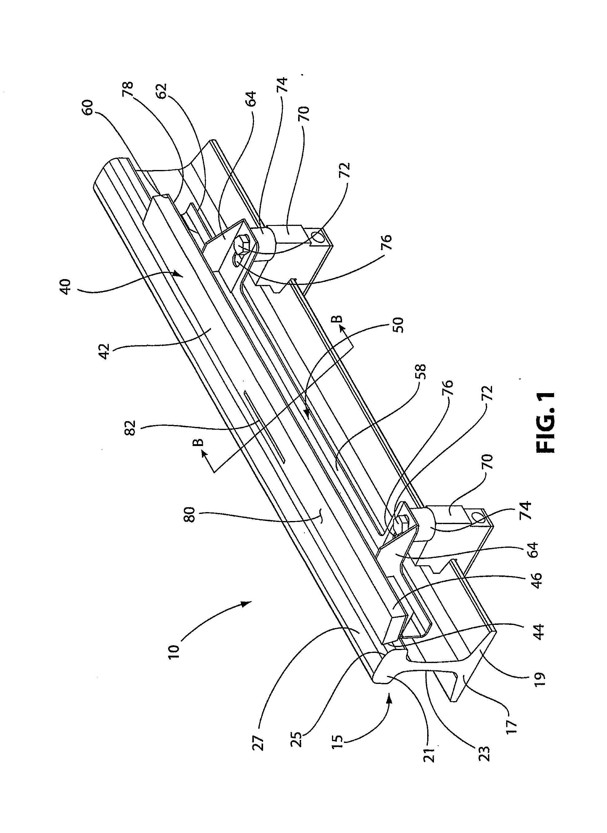 Top of rail resilient bar