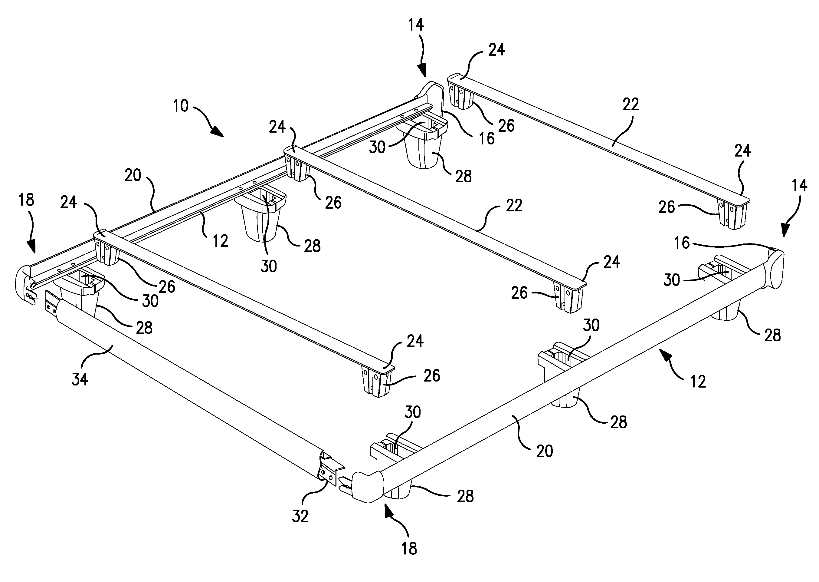 Wrap around bed frame