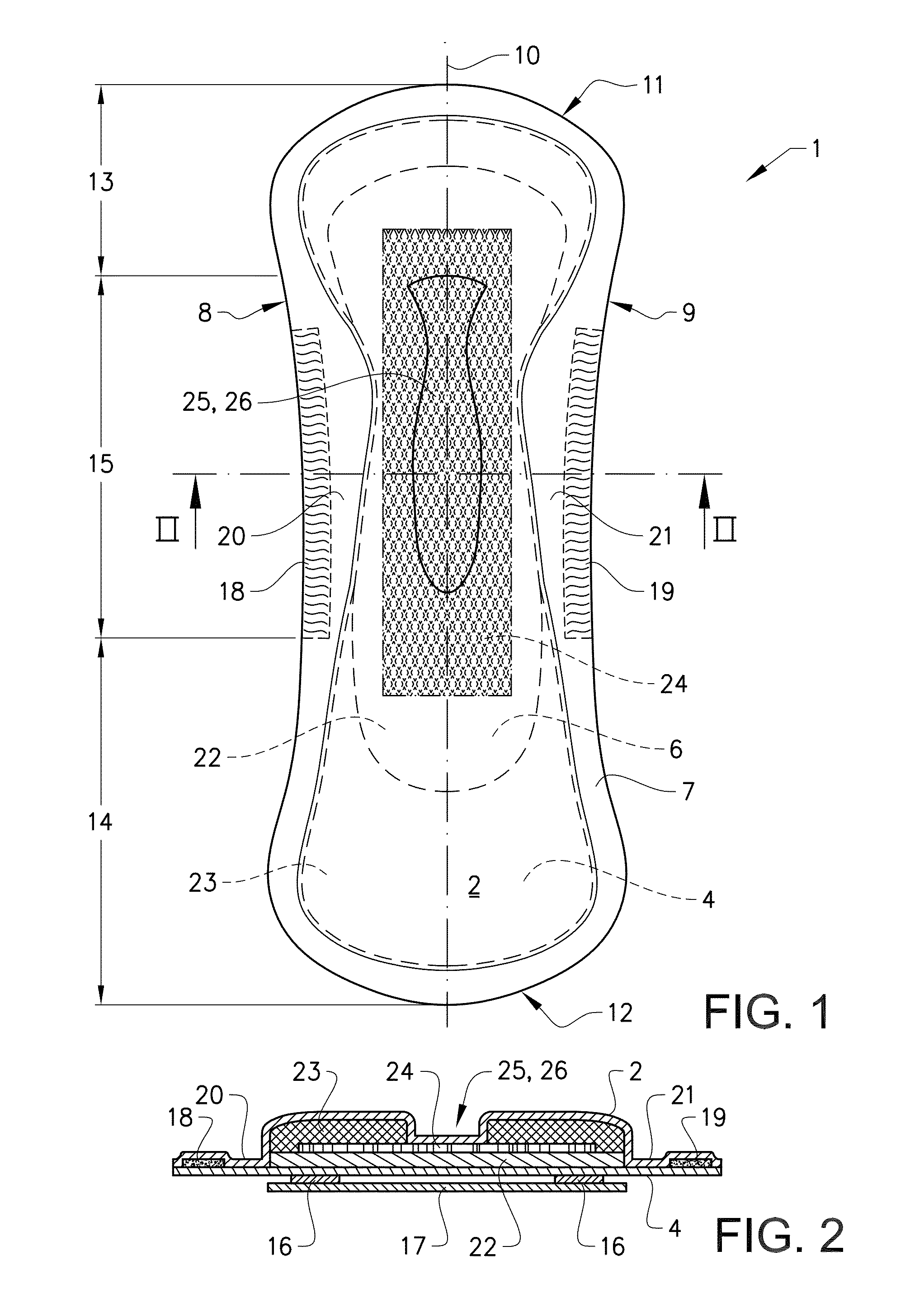 Absorbent article having fluid flow control member