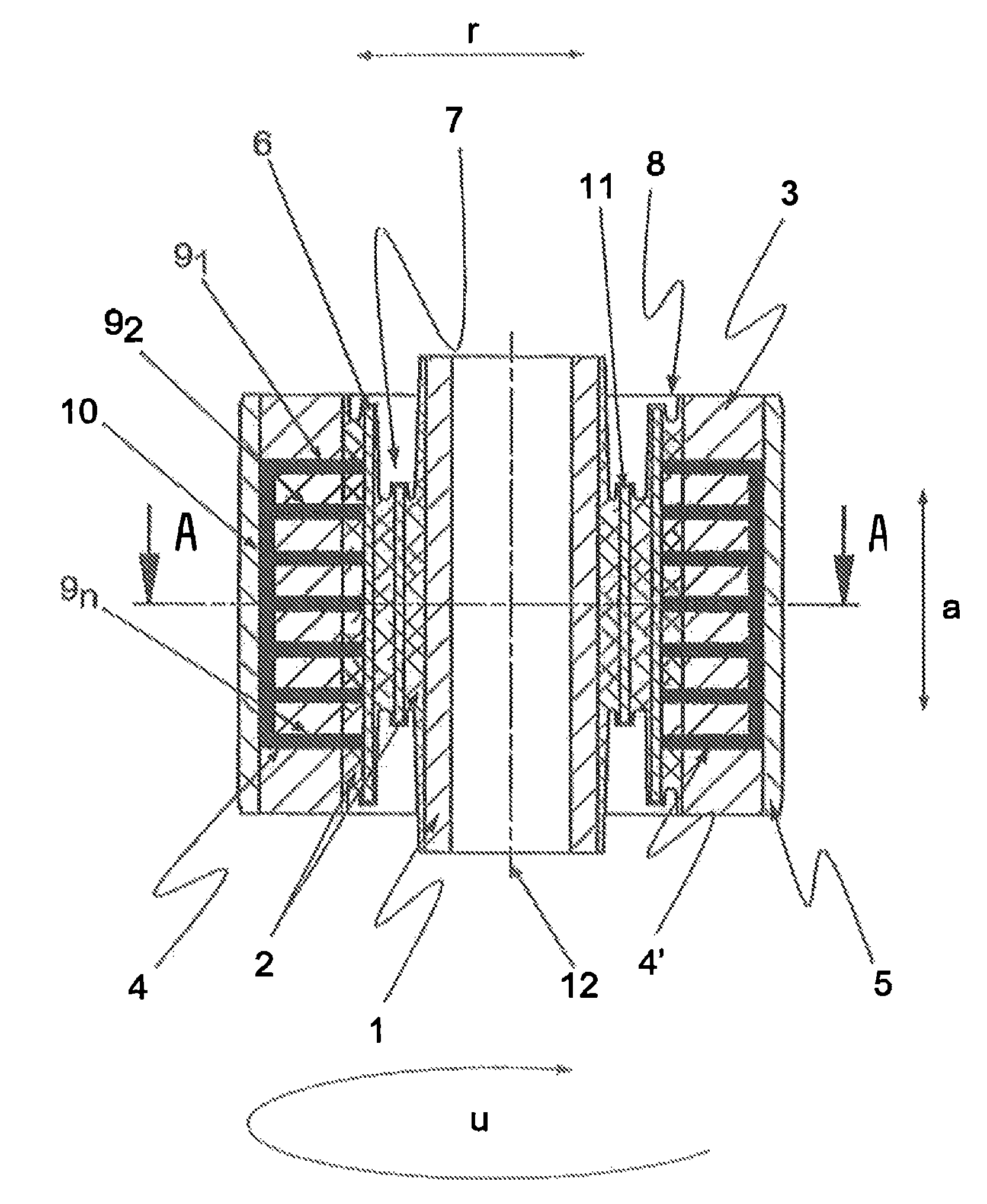 Elastomeric plain bearing having switchable rigidity