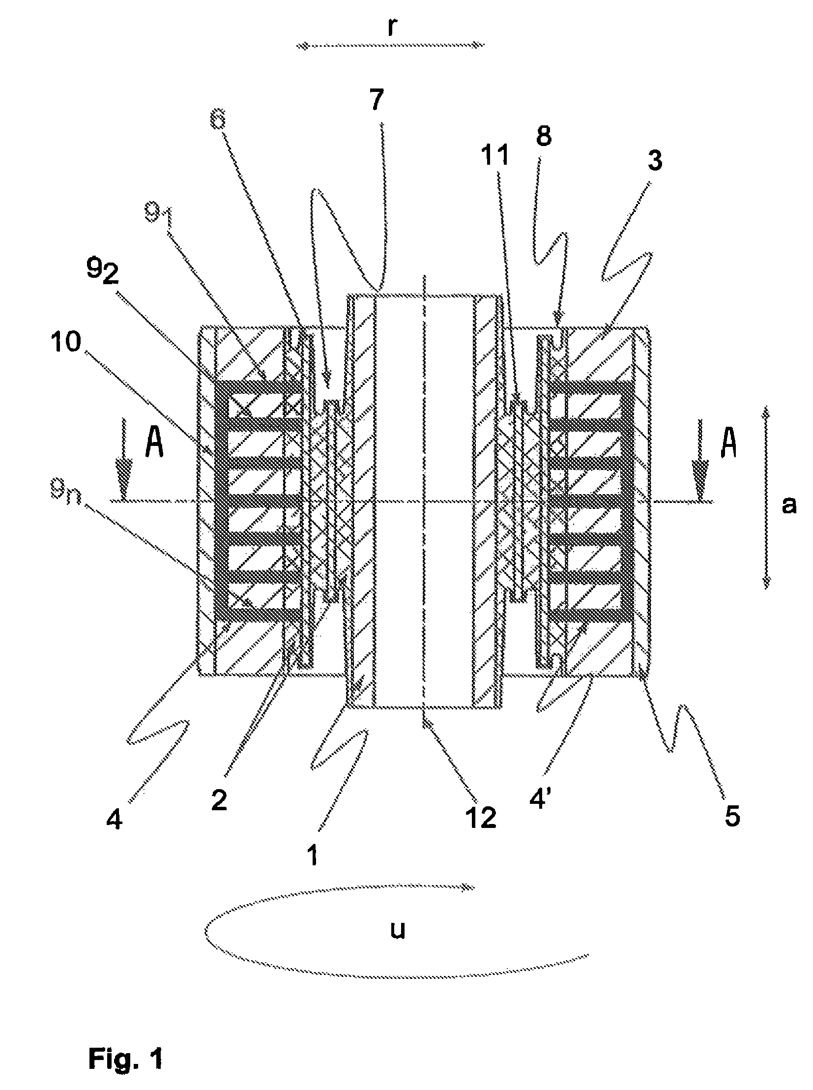 Elastomeric plain bearing having switchable rigidity