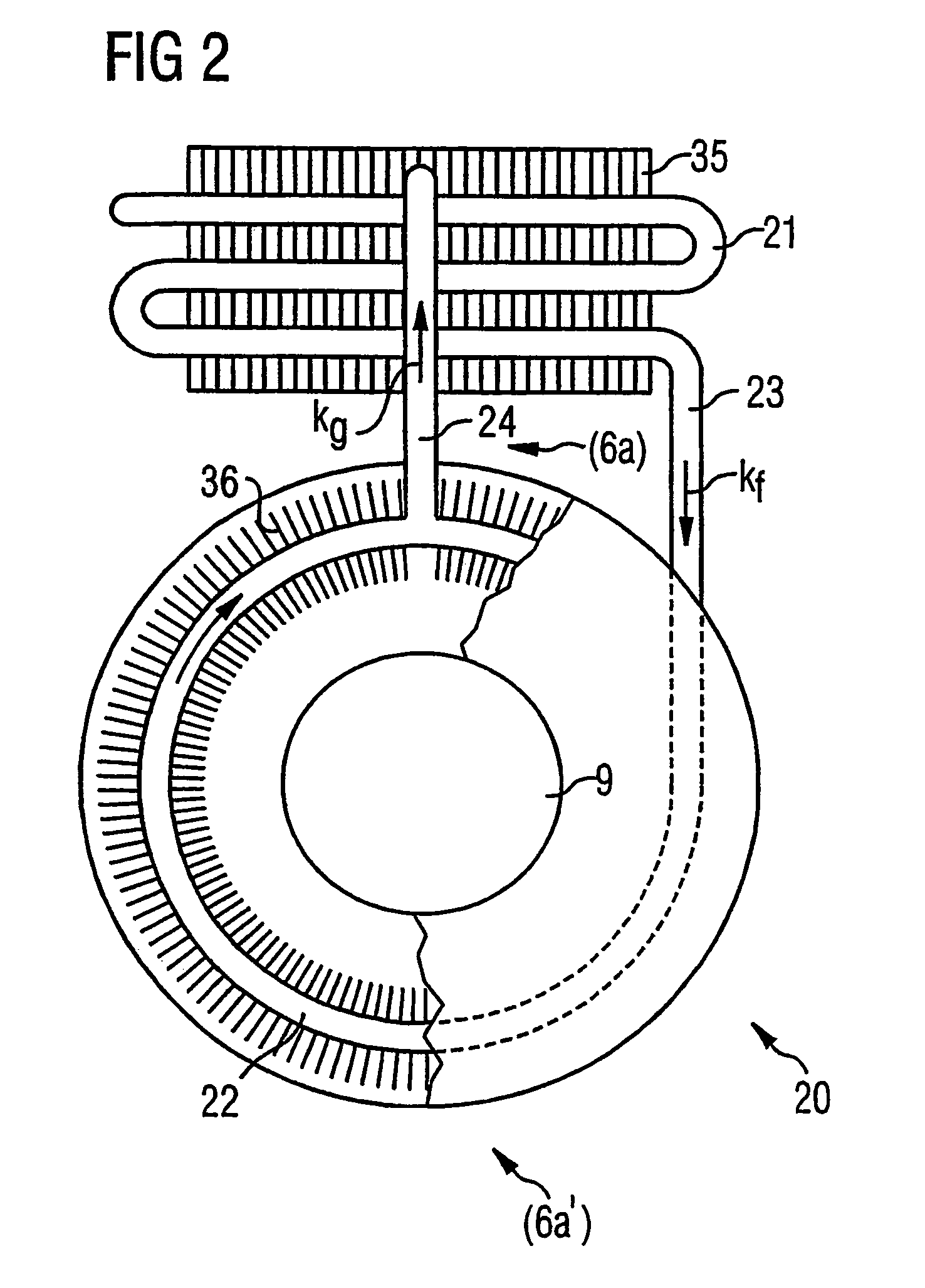 Electric machine with thermosiphon-type cooling system