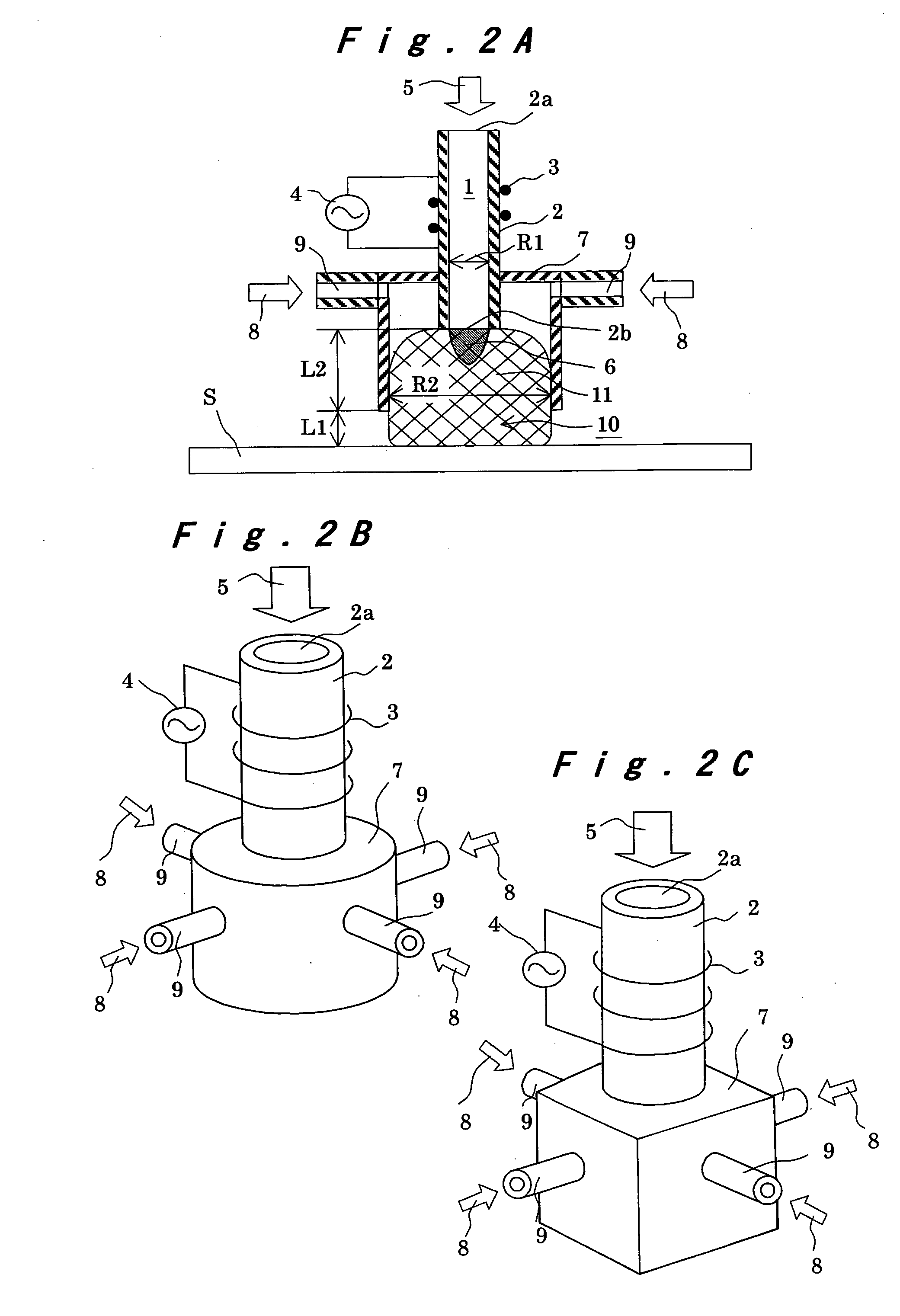 Atmospheric pressure plasma, generating method, plasma processing method and component mounting method using same, and device using these methods