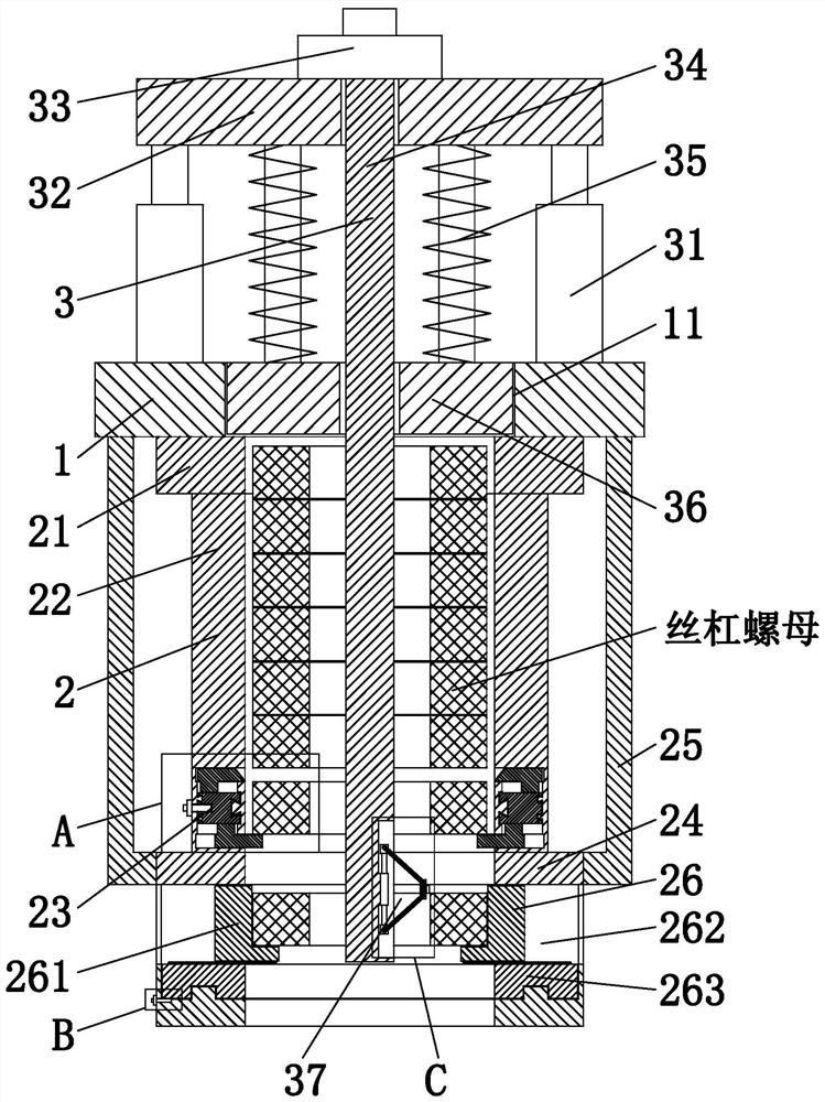 Lead screw nut batch tapping device and tapping method