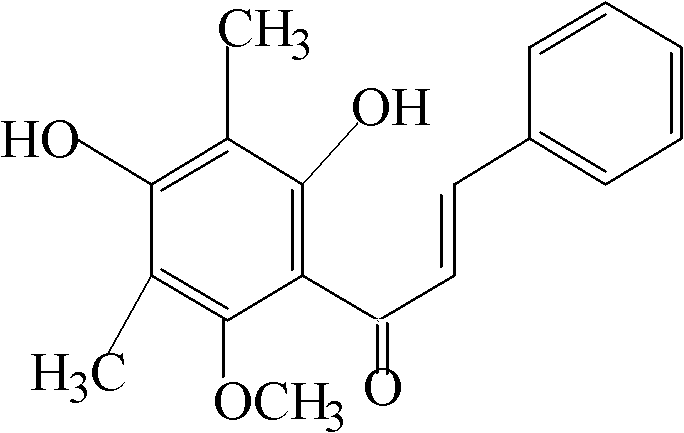 Application of 2',4'-dihydroxy-6'-methoxyl-3',5'-dimethyl chalcone in preparation of medicaments for treating liver diseases