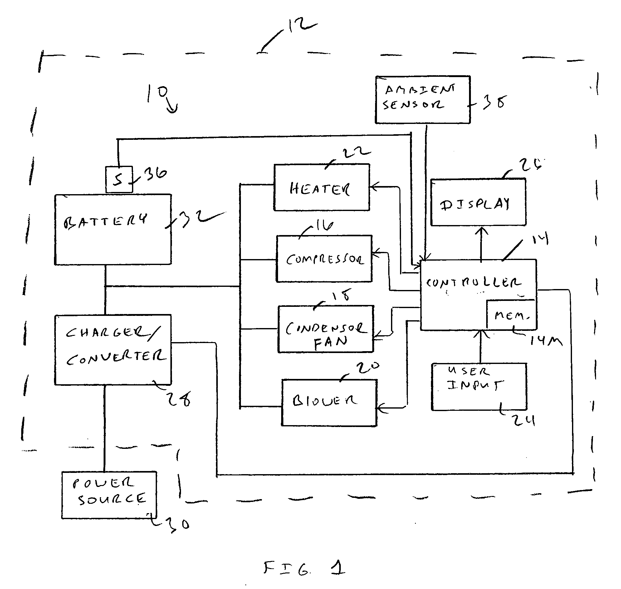 Air conditioner control for vehicular no-idle system using batteries