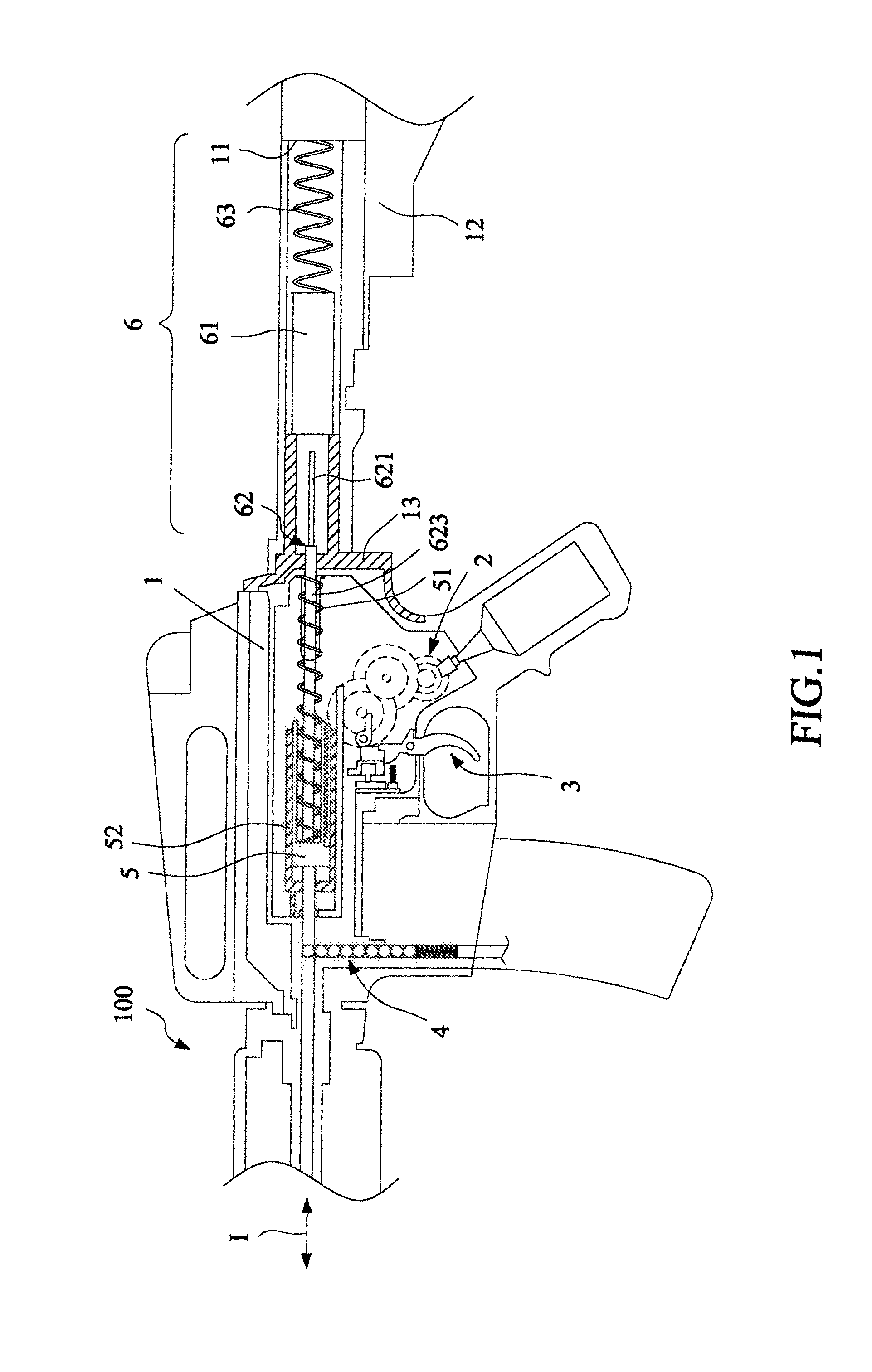 Backward momentum transferring mechanism for toy gun