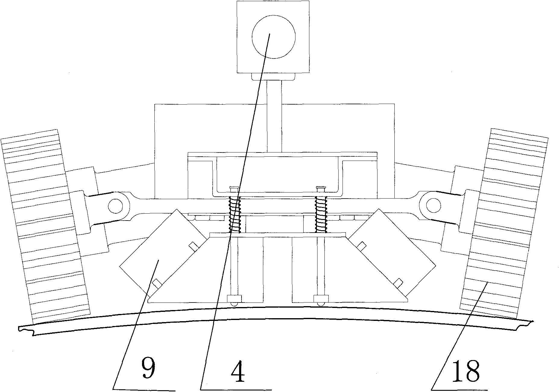 Automatic on-line detecting device for welding lines of mast of wind driven generator